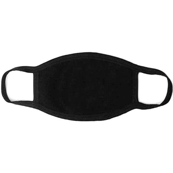 mavrivamvakeri2 Μάσκα προστασίας διπλή προσώπου επαναχρησιμοποιούμενη βαμβακερή υφασμάτινη μαύρη / Λευκή - Image 1